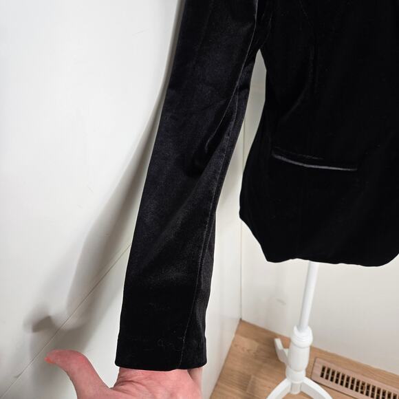 Tahari EUC single breasted stretch velvet blazer jacket Small black - Picture 4 of 14